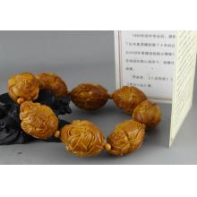 橄榄核雕文玩 财神手串张卫英苏工