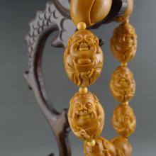橄榄核雕 高杰 八大财神手串 文玩
