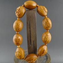 橄榄核雕文玩 叶子 蝶恋花 苏工精品