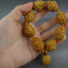 苏工橄榄核雕 怡洁 小财神 手串
