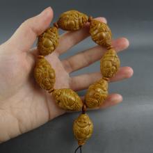 阿建 弥勒 手串橄榄核雕
