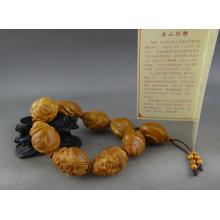 苏工核雕 郁松 财神 手串