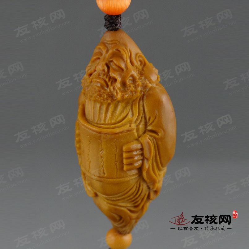 顾亚娟 达摩单籽橄榄核雕 侧面
