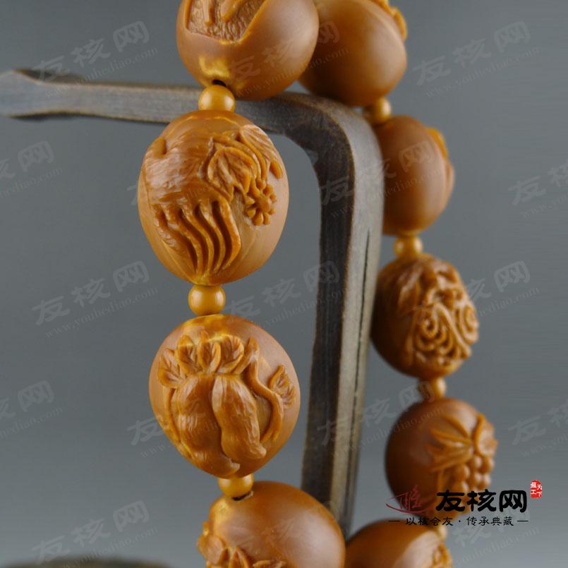 小凤 水果八宝手串橄榄核雕 细节图