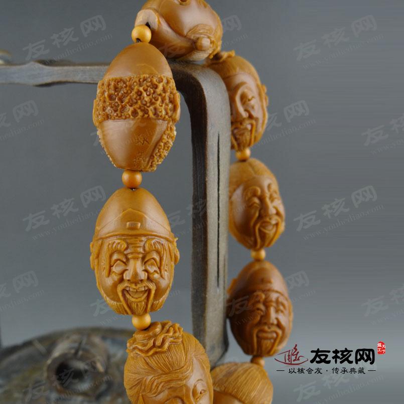 金秋燕 八仙头单籽橄榄核雕 落款
