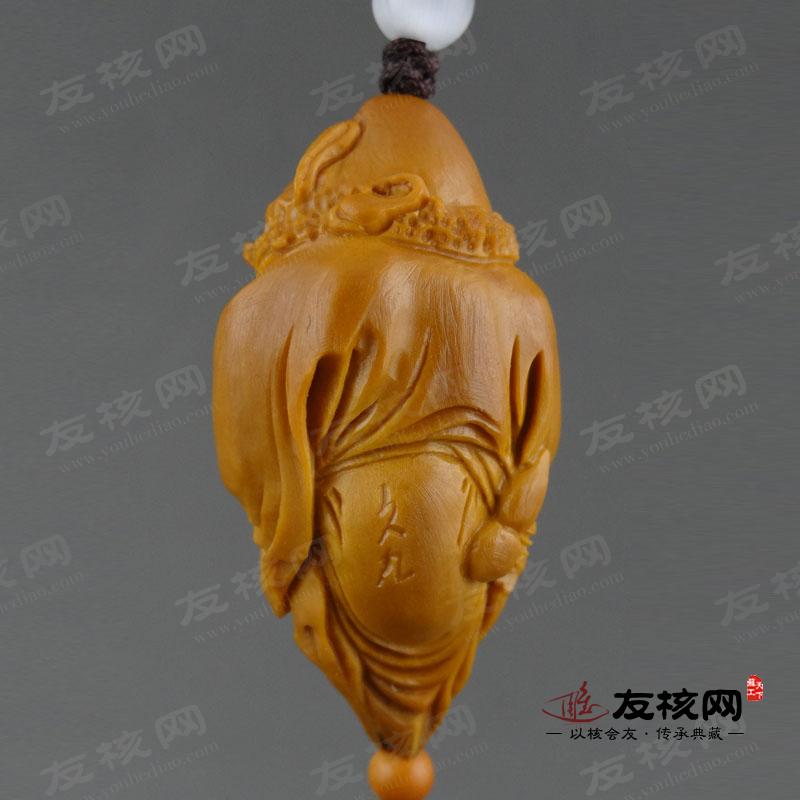 橄榄核雕文玩 顾亚娟达摩苏工单籽 落款