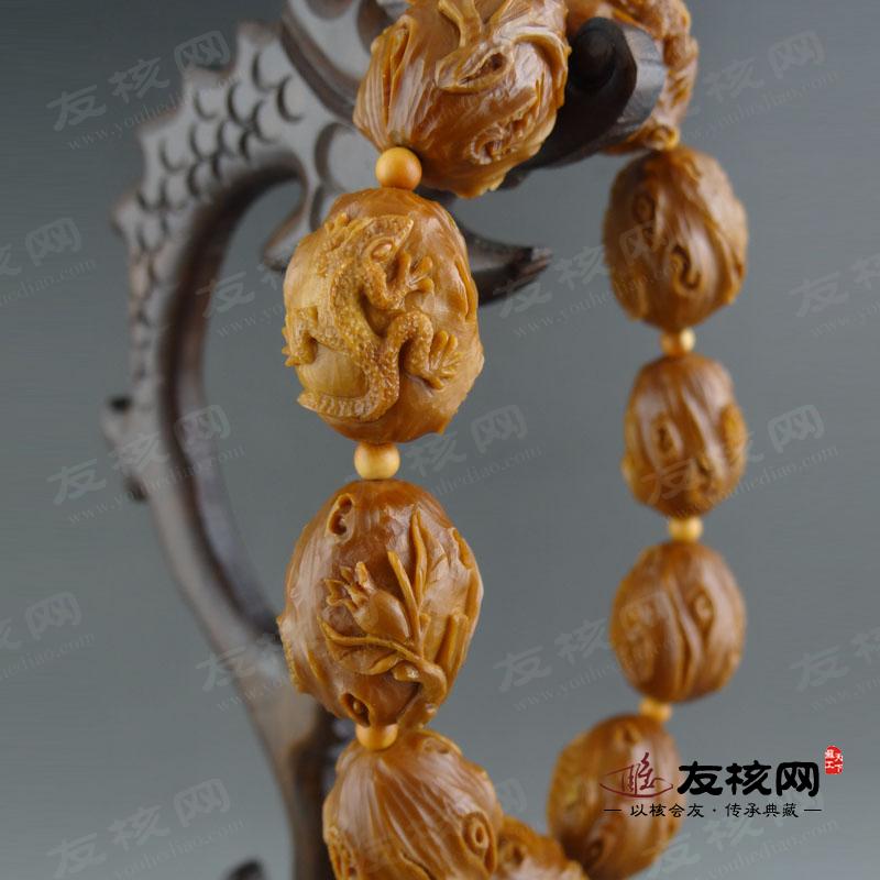 夏晓忠五毒 苏工橄榄核雕手串 侧面