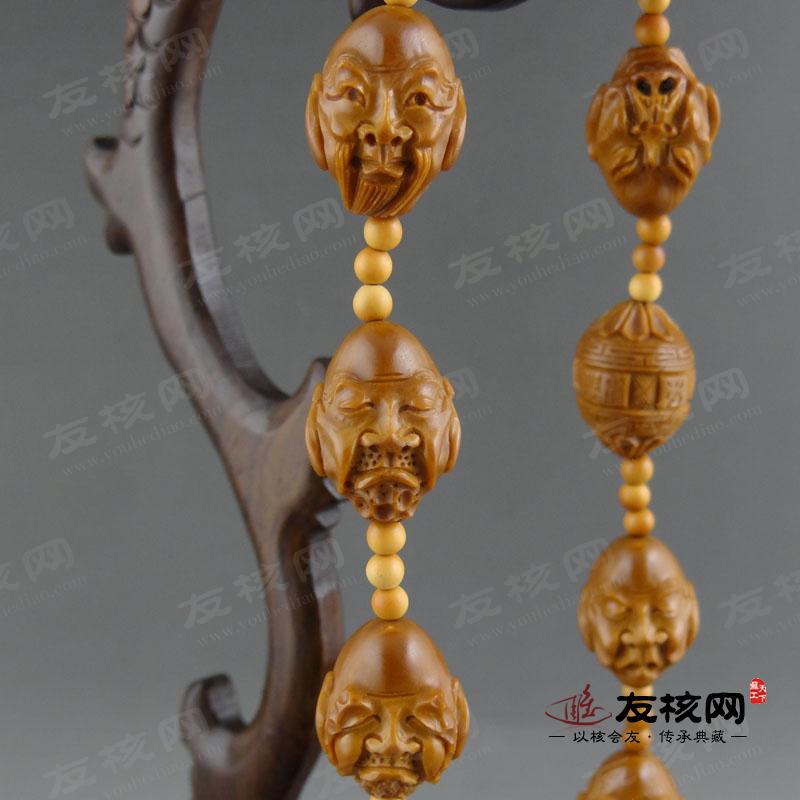 橄榄核雕铁核 夏菲单面十八罗汉 侧面