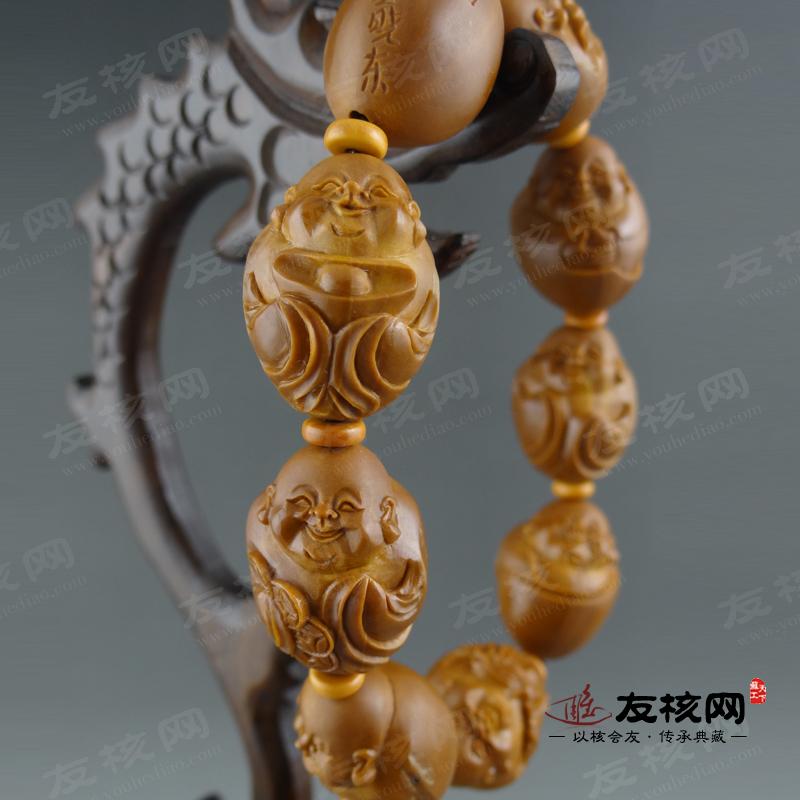 左晓东 小弥勒 橄榄核文玩手串 侧面