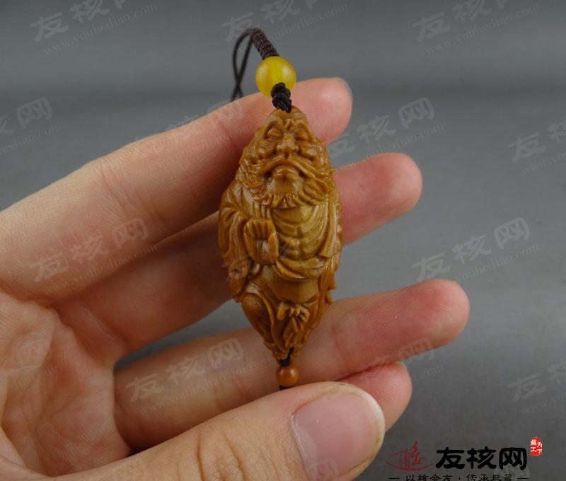 苏工橄榄核 叶子 达摩单籽 橄榄核雕 细节