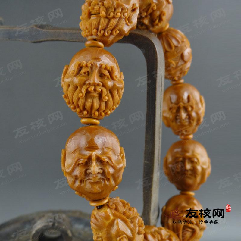 橄榄核雕 帅斌 十八罗汉 手串 文玩 细节