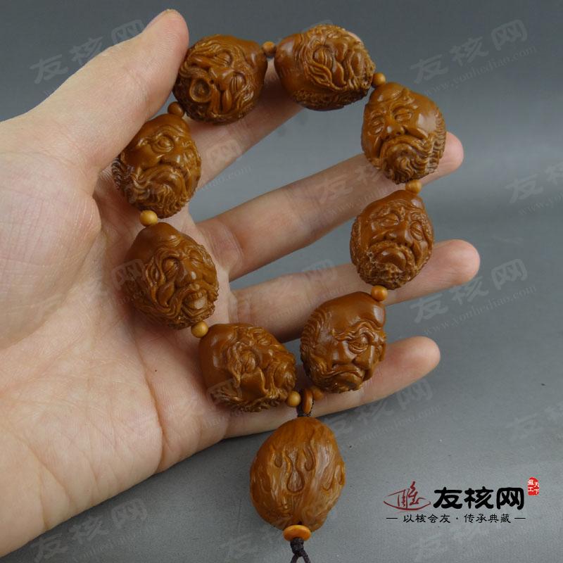 橄榄核 手串 杨吉 达摩头文玩 细节