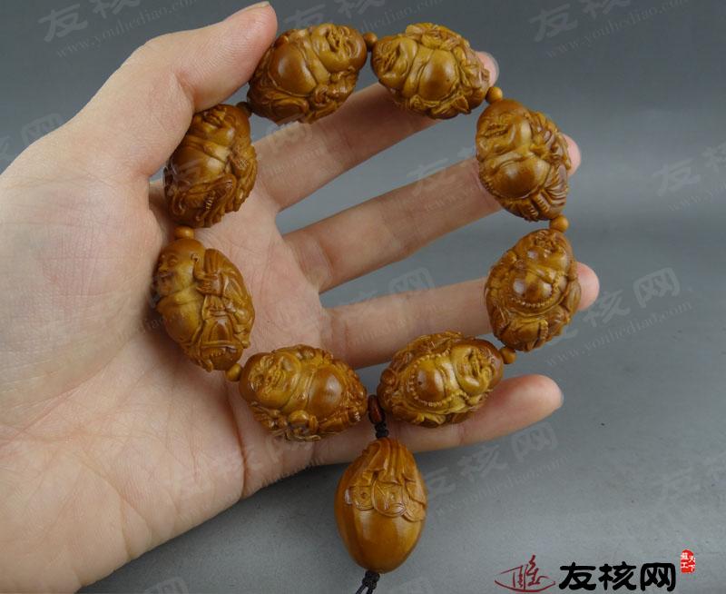 顾小良 八宝弥勒 橄榄核手串 细节