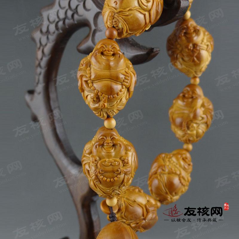 侯爵 童子戏弥勒 橄榄核文玩手串 侧面