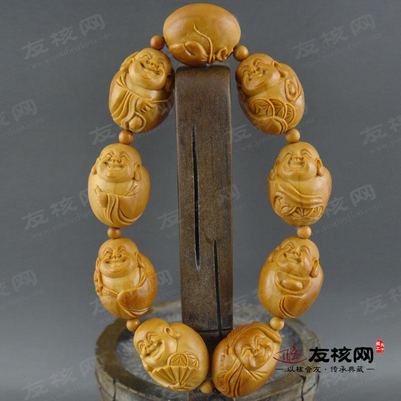 侯爵 小弥勒 橄榄核文玩手串 正面