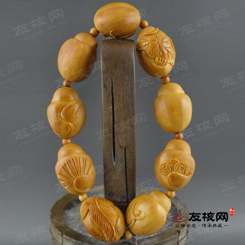 侯爵 小弥勒 橄榄核文玩手串 背面
