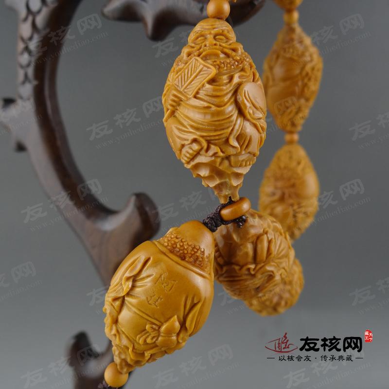 橄榄核 手串 阿建 达摩六祖 落款