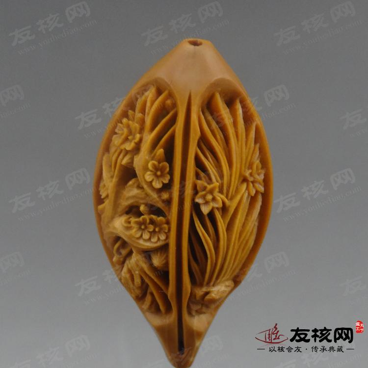 橄榄核单籽 虞伟东 梅兰竹菊 背面图