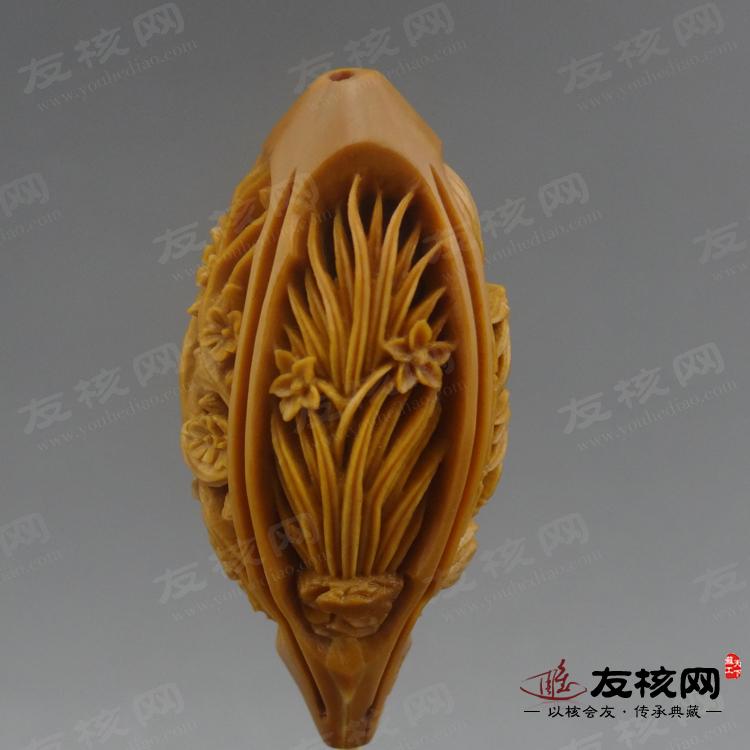 橄榄核单籽 虞伟东 梅兰竹菊 细节