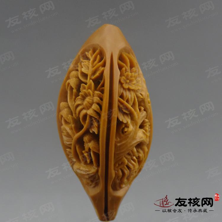 橄榄核单籽 虞伟东 梅兰竹菊 细节