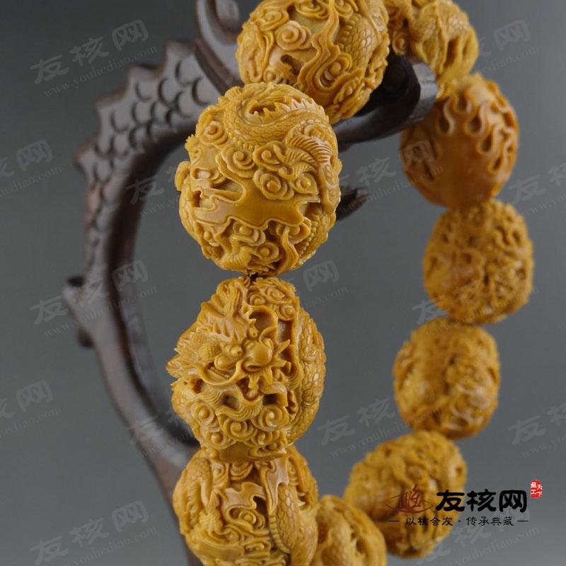 九龙手串橄榄核雕 细节图