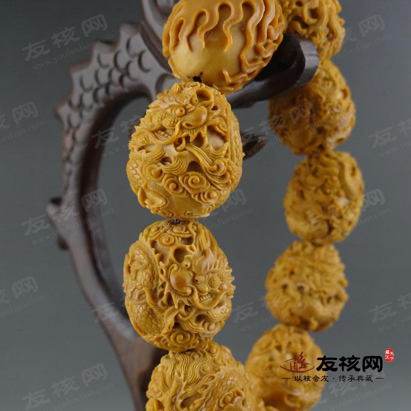 九龙手串橄榄核雕 细节
