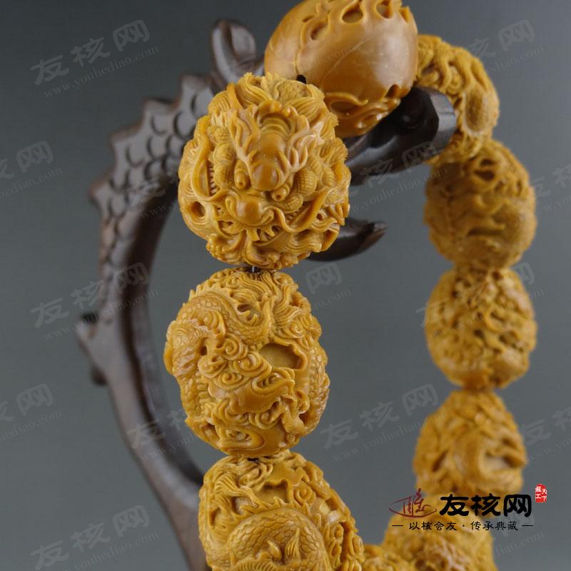 九龙手串橄榄核雕 细节