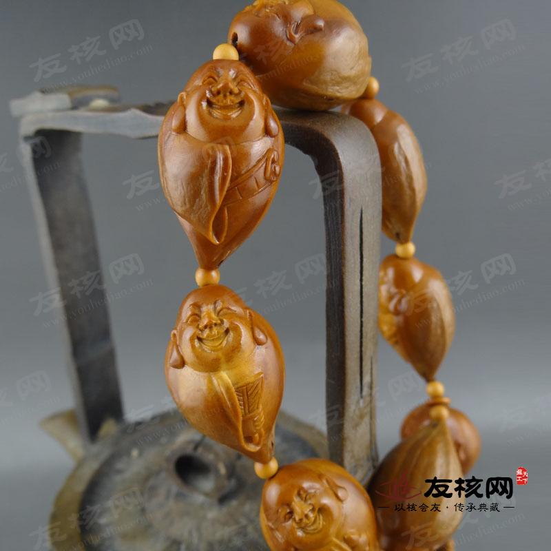 秋实 八宝弥勒 橄榄核 手串 细节