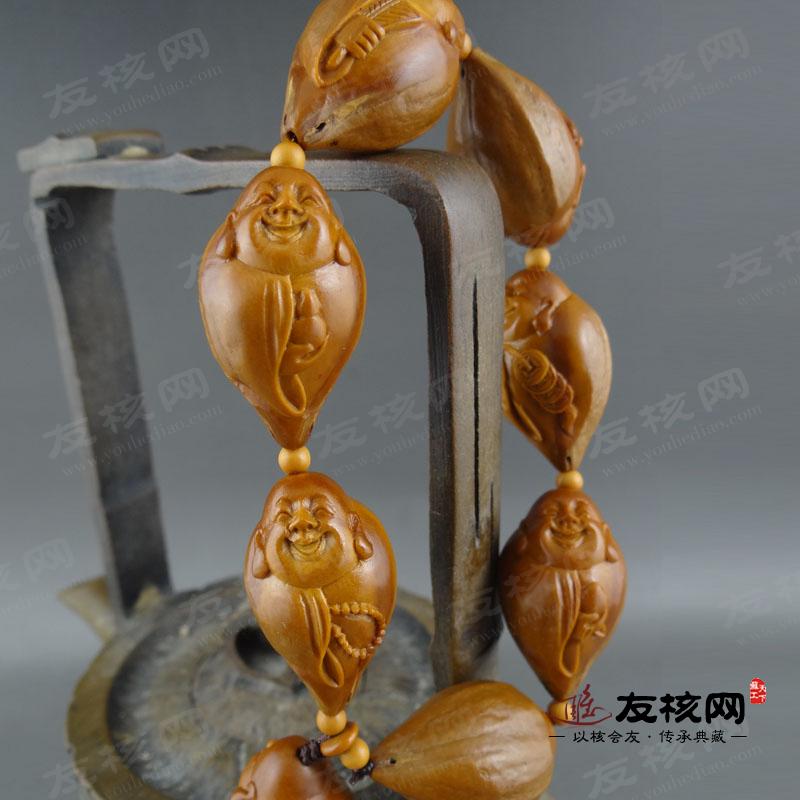 秋实 八宝弥勒 橄榄核 手串 细节