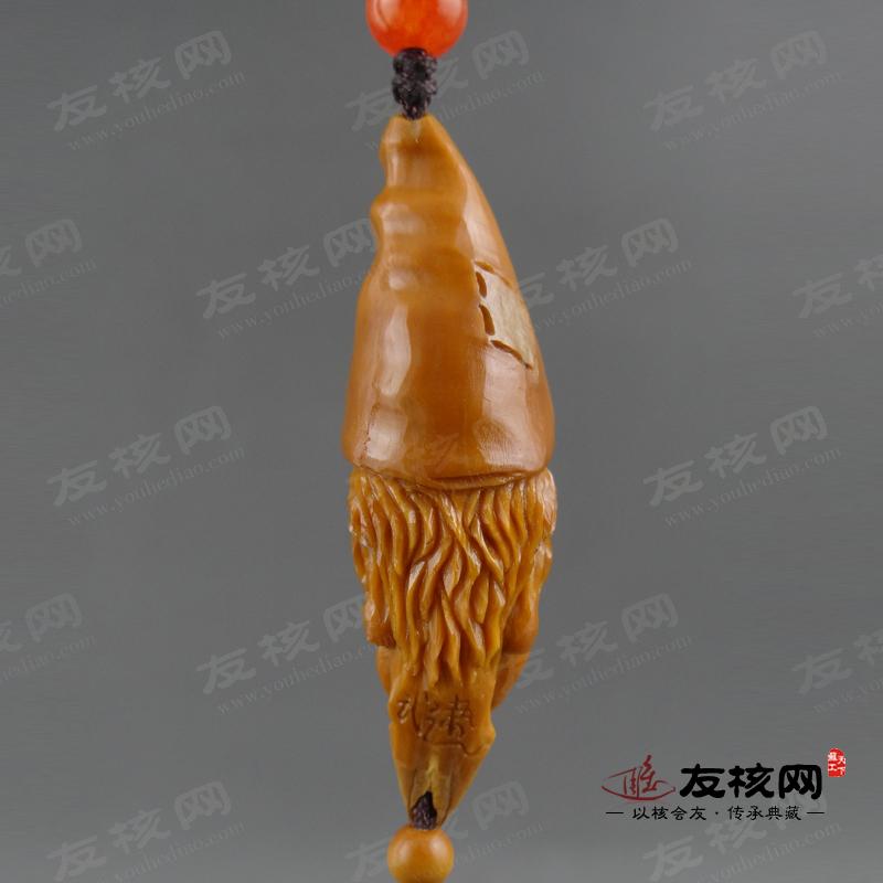 武建 济公单籽橄榄核雕 落款