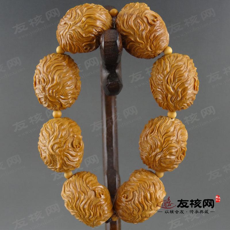 袁清华 猴头 2.1核 手串 苏工橄榄核雕 背面