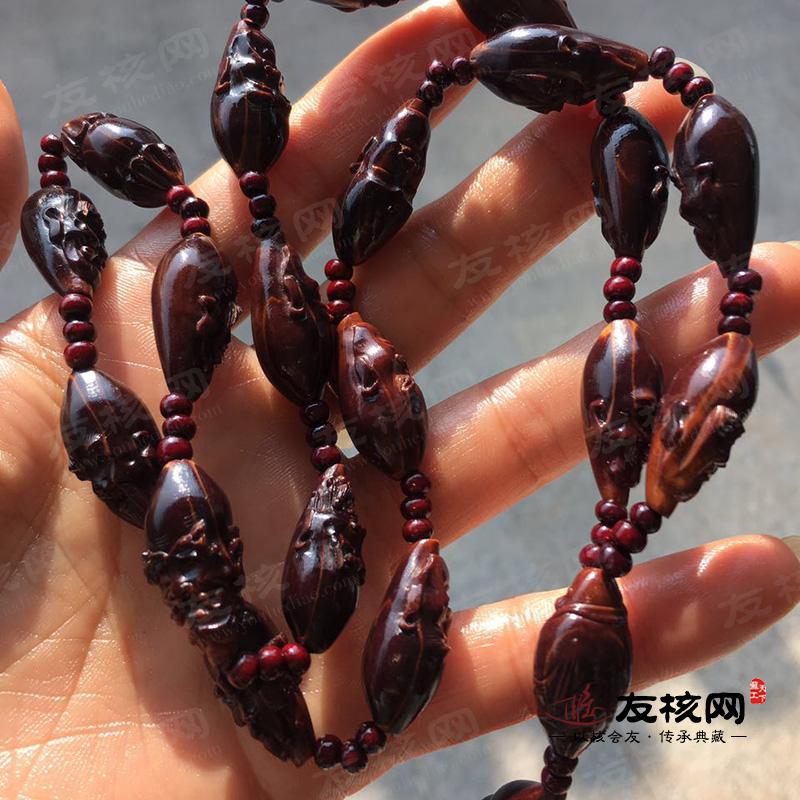 孙香 单面罗汉 稀有紫皮 橄榄核 长串 侧面