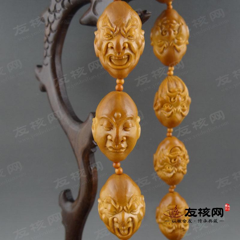 橄榄核雕文玩 春洁 单面十八罗汉 长串苏工 背面图