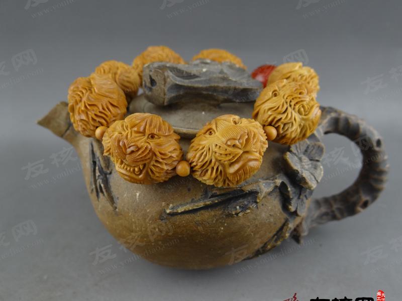 高海 虎虎生威 手串 橄榄核雕 传神