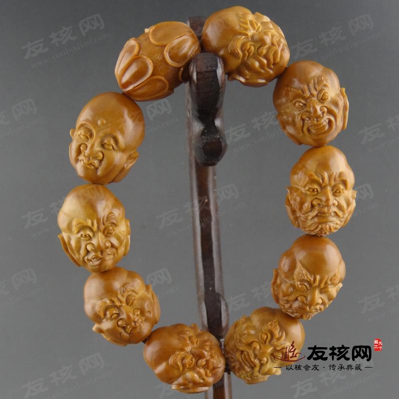 橄榄核 敏华 双面十八罗汉 手串 背面图