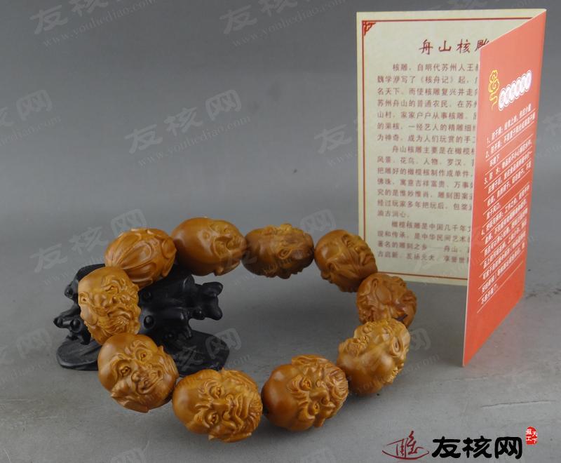 橄榄核 敏华 双面十八罗汉 手串 证书图