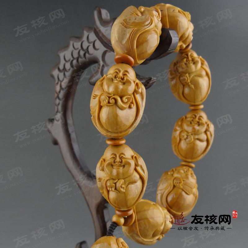 苏工核雕 张秀娟 弥勒 手串 细节